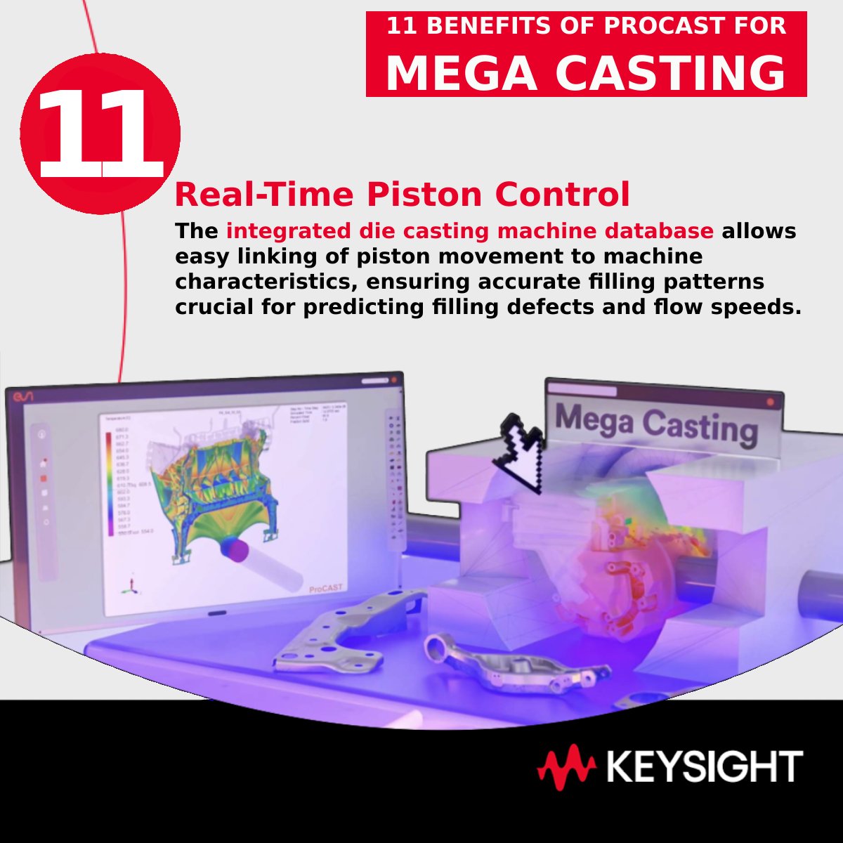 ESIgroup's tweet image. 🏁 Day 11 of “11 Reasons to Use ProCAST for #MegaCasting”!

🔹 Reason 11: Real-Time #PistonControl

Simulate real machine behavior—#ProCAST links piston motion to actual equipment for accurate flow &amp;amp; defect prediction.

👉 hubs.ly/Q03xqJQ00

#GigaCasting #HyperCasting