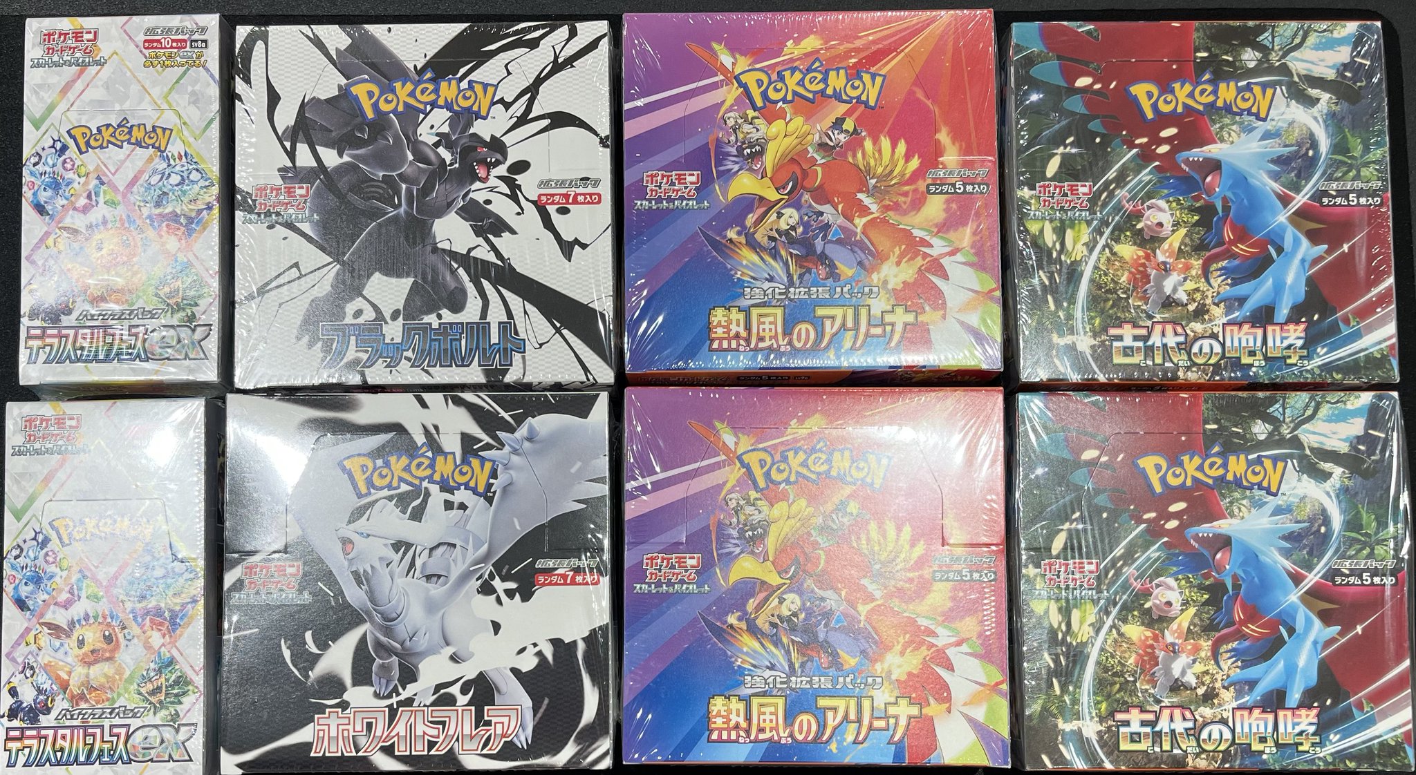 テラスタルフェス　ロケット団の栄光　ホワイトフレア　ブラックボルト　box ブラックボルト ホワイトフレア 空箱 テラスタルフェス 空