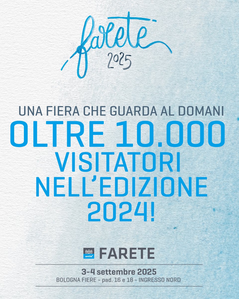 #FARETE in (grandi) numeri: oltre 10.000 visitatori, più di 450 imprese espositrici, 500 incontri B2B.

La fiera nel 2024 è stata una piattaforma strategica per il #business. E tornerà ad esserlo nel 2025, il 3 e 4 settembre.

✅Info: bit.ly/3pz0fI2

#ConfindustriaEmilia