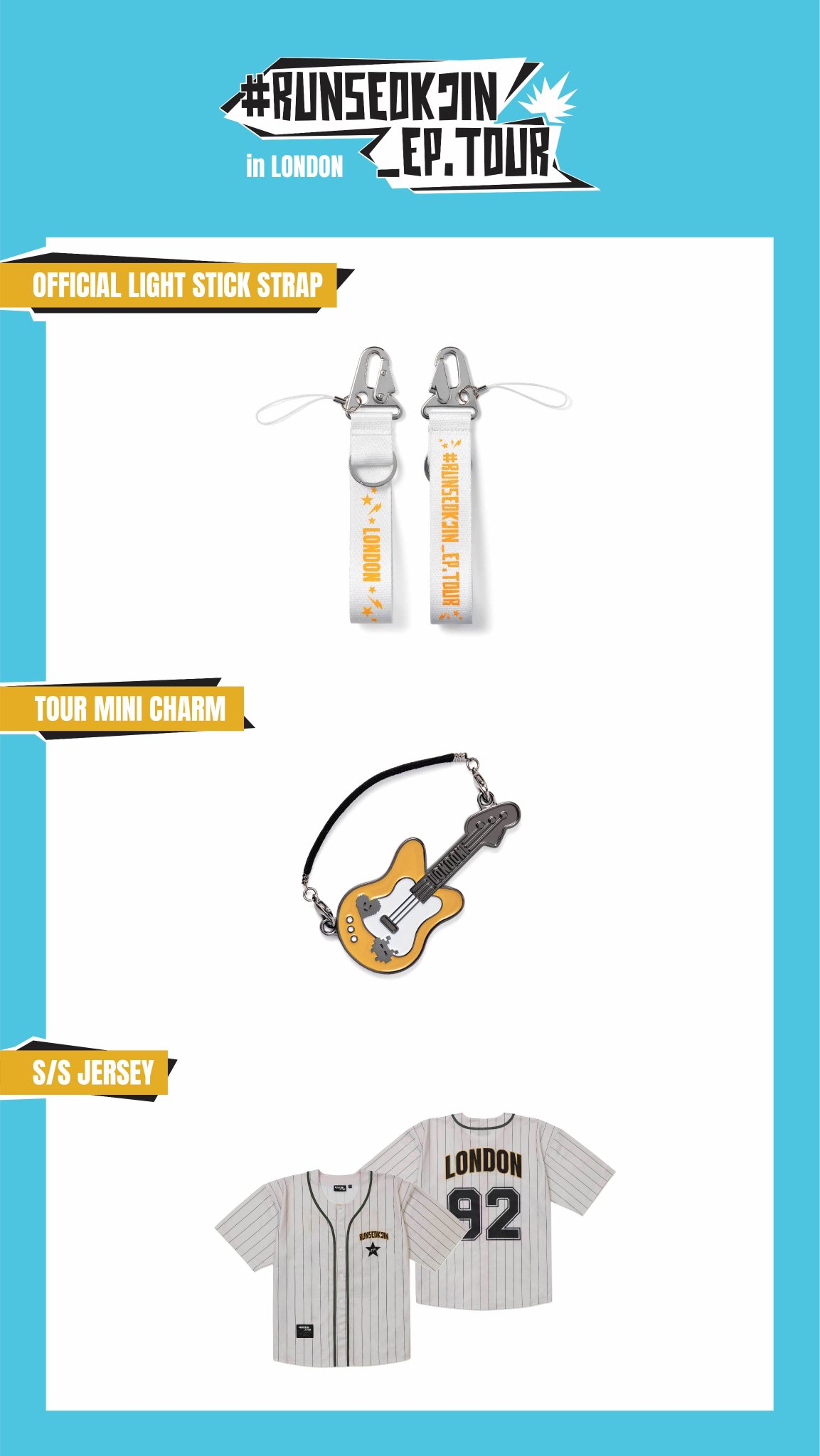 BTS JIN #RUNSEOKJIN_ep.TOUR ロンドン チャーム X-এ HYBE MERCH: 