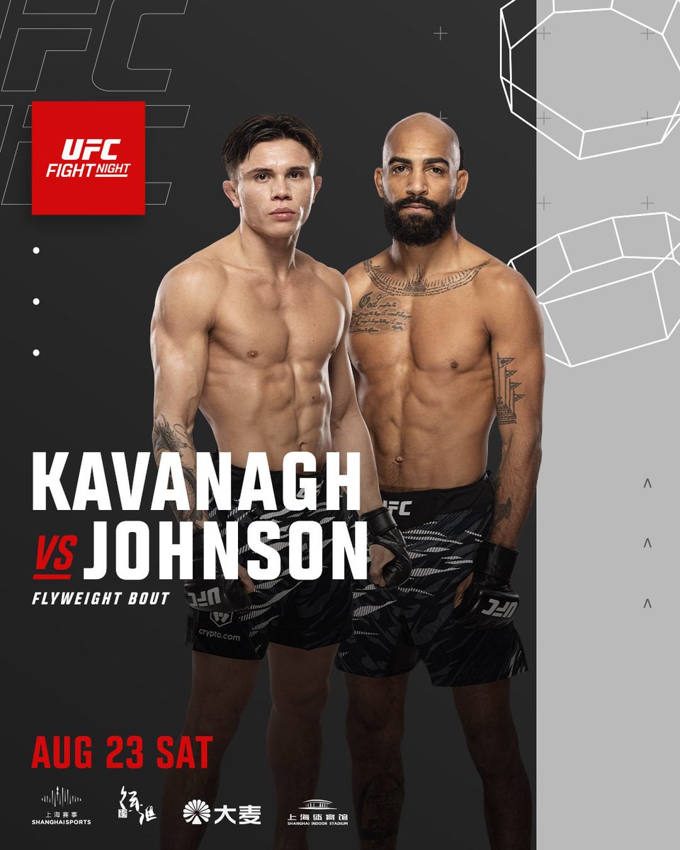 Flyweight Fireworks 🧨 #UFCShanghai 

🏴󠁧󠁢󠁥󠁮󠁧󠁿 Lone'er Kavanagh vs Charles Johnson 🇺🇸