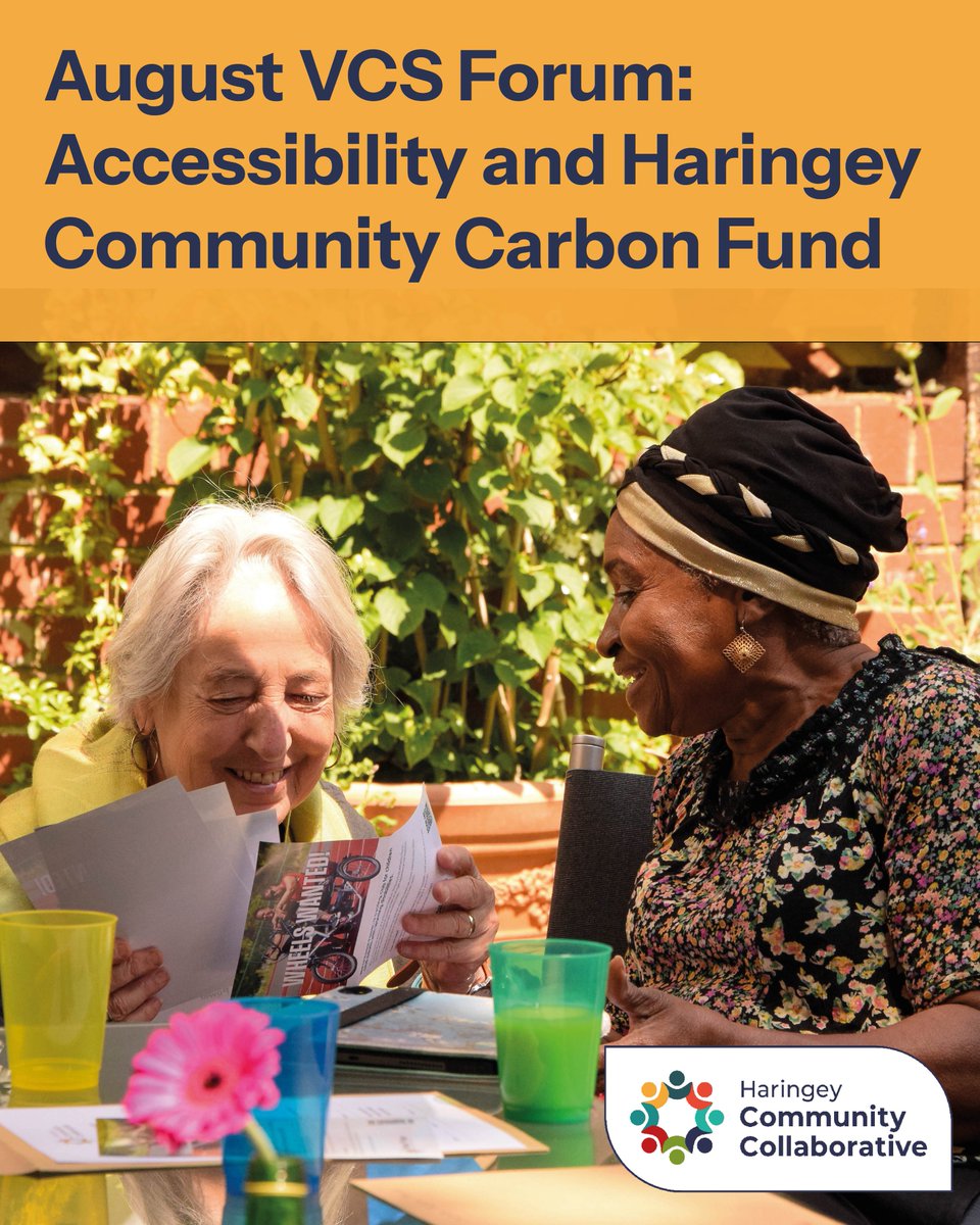 Is your venue truly accessible?

Join the August VCS Forum to explore access, inclusion &amp; sustainability in Haringey.
📅 21 Aug 2025, 12pm to 2pm
🧑‍💻 Online
🎟️ Book: bit.ly/aug-vcs-access…

#Accessibility #Haringey #VCSForum #ClimateAction