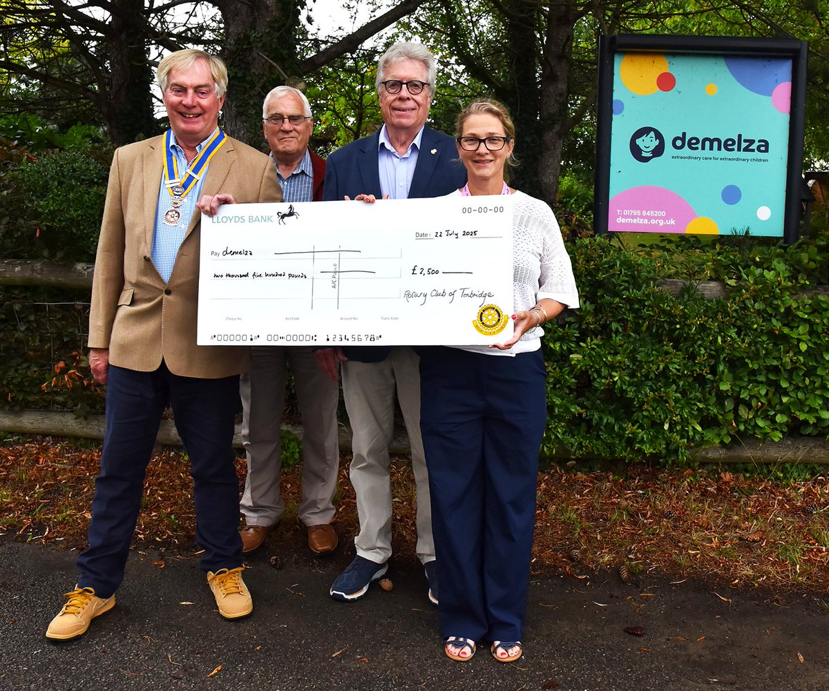 Tonbridge Rotary (@rotarytonbridge) on Twitter photo Members of the club took part in a presentation on 22nd July which marked the donation of £2,500 by the Club to <a href="/DemelzaCharity/">Demelza Charity</a> which cares for children with serious or life-threatening conditions. Members of the club took part in a presentation on 22nd July which marked the donation of £2,500 by the Club to <a href="/DemelzaCharity/">Demelza Charity</a> which cares for children with serious or life-threatening conditions.