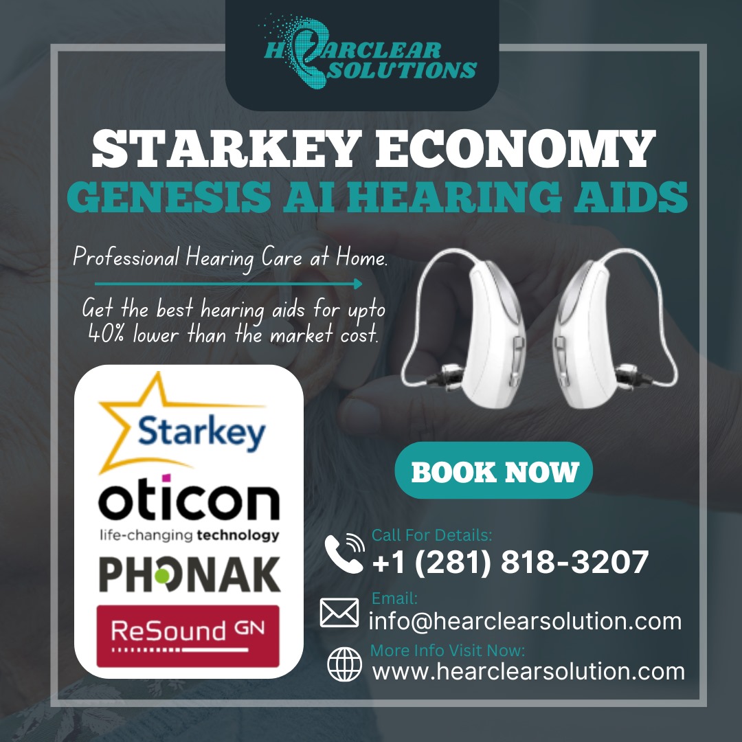 Starkey Genesis AI Hearing Aids | Hearclear Solutions
💡Life-Changing Tech | Up to 40% OFF
👂Professional Hearing Care at Home
🔊Smart, sleek &amp; AI-powered hearing
📞 Book Now: +1 (281) 818-3207
🌐 shorturl.at/JAljm
#HearclearSolutions #StarkeyGenesisAI #BetterHearingHouston