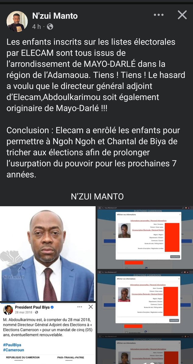 Kana_R___'s tweet photo. Comme par hasard nor đ€·đŸââïž
Bcp de bb électeurs sur les listes électorales sont originaires des villages et zones du DGa elecam(karimou) et du village du DG Sodecoton. https://t.co/KVjGeDnyTU