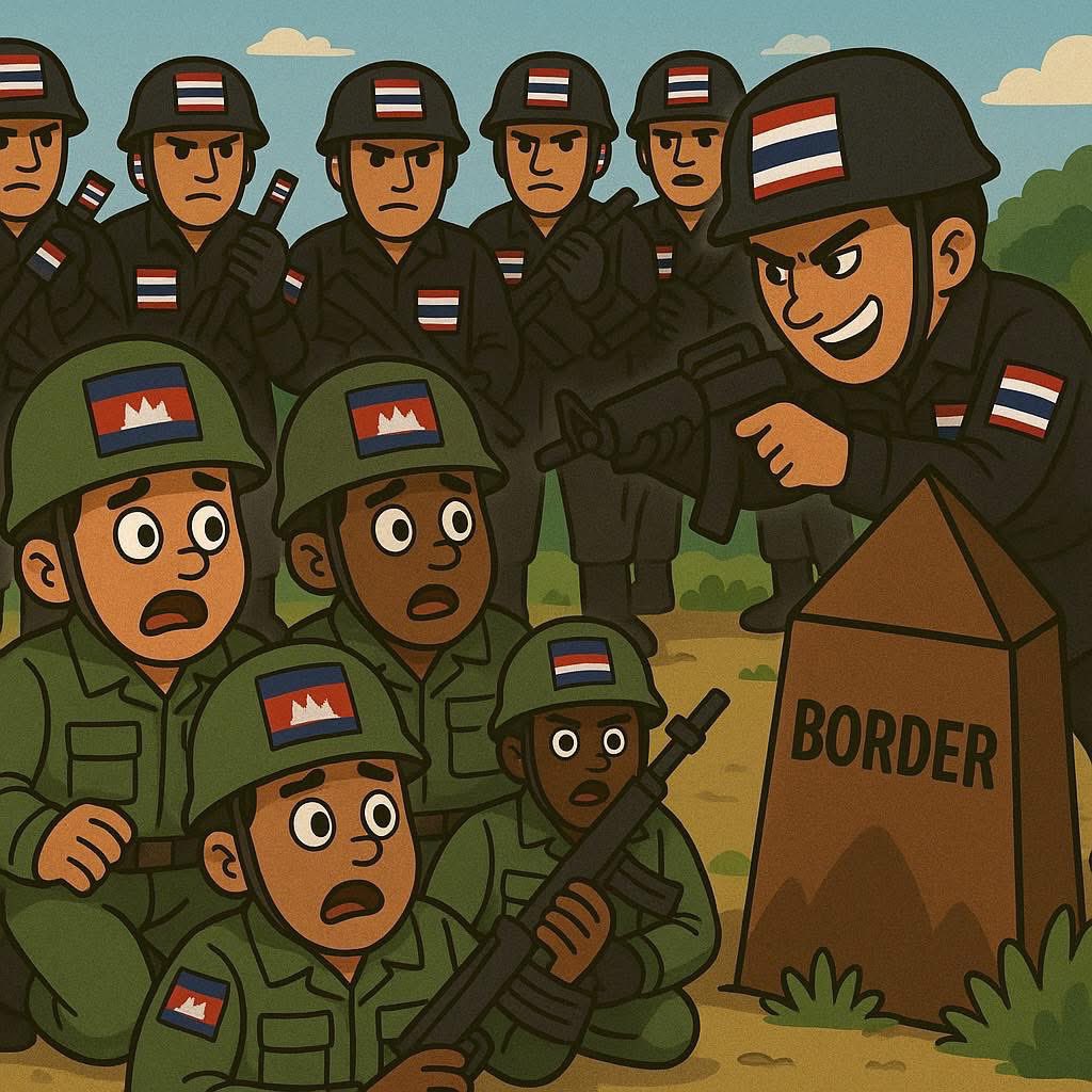 diamondeii's tweet photo. OUR CAMBODIAN SOLDIERS ARE ARRESTED BY THAI SOLDIERS 

DON’T BE FOOLED BY THAILAND 

#ExposeThailandLies https://t.co/YqTXzpnvPK