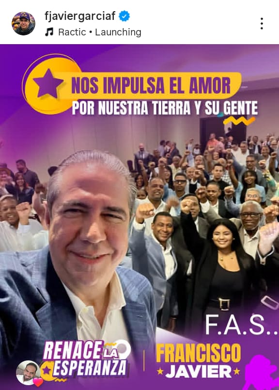 100 Razones Por Qué Francisco Javier:

17. Poseedor de un carisma impresionante. 
Se gana la simpatía de todos los dominicanos con quienes hace contacto. 
Desde los sectores populares hasta los de clase media y alta. 
Es decir, la población en general 
#FranciscoJavier2028
