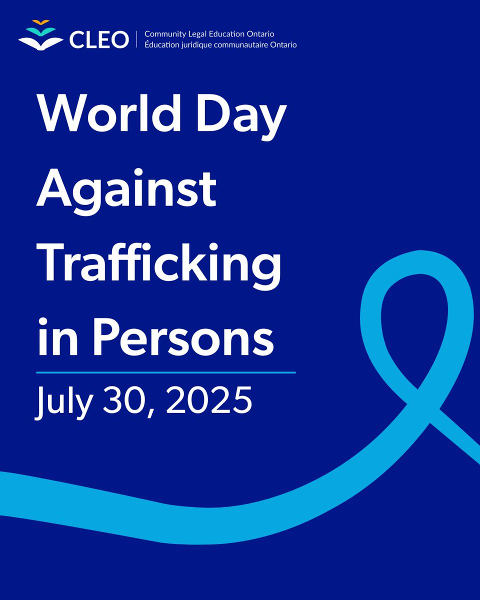 Today is World Day Against Trafficking in Persons. The day raises awareness of human trafficking and the rights of survivors.

For free legal support for survivors of human trafficking, visit ontario.ca/page/free-lega…