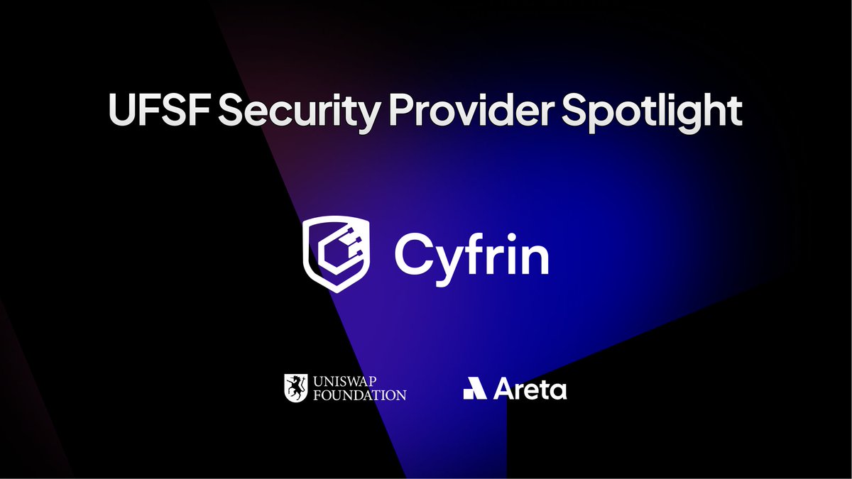 Bernard ⚡️⚡️⚡️ (@bernard_xyz) on Twitter photo As part of the Uniswap Foundation Security Fund (UFSF), selected teams are working with top-tier security providers to launch safer applications on Uniswap
One of the service providers is <a href="/CyfrinAudits/">Cyfrin Audits</a>, a specialist in securing advanced DeFi systems, from modular hooks to As part of the Uniswap Foundation Security Fund (UFSF), selected teams are working with top-tier security providers to launch safer applications on Uniswap
One of the service providers is <a href="/CyfrinAudits/">Cyfrin Audits</a>, a specialist in securing advanced DeFi systems, from modular hooks to