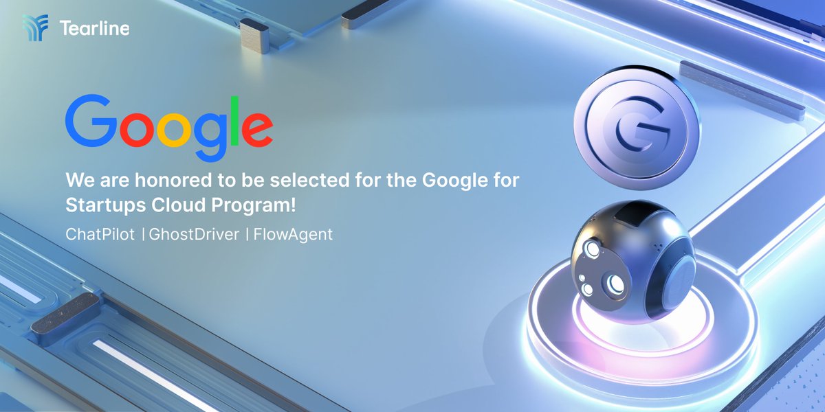 Tearline (@tearlineai) on Twitter photo ๐ Big news from Tearline!
Weโre honored to be selected for the Google for Startups Cloud Program ๐
This means access to powerful tools and support to scale our AI-driven Web3 products:
๐น ChatPilot
๐น GhostDriver
๐น FlowAgent
Thank you <a href="/googlecloud/">Google Cloud</a> for backing the future of ๐ Big news from Tearline!
Weโre honored to be selected for the Google for Startups Cloud Program ๐
This means access to powerful tools and support to scale our AI-driven Web3 products:
๐น ChatPilot
๐น GhostDriver
๐น FlowAgent
Thank you <a href="/googlecloud/">Google Cloud</a> for backing the future of