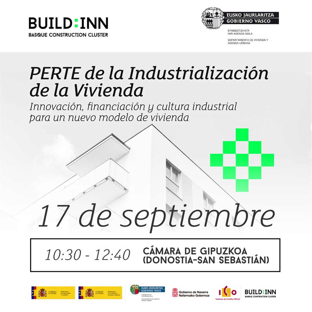 BUILD:INN, Basque Construction Cluster (@buildinncluster) on Twitter photo 📢 𝐒𝐀𝐕𝐄 𝐓𝐇𝐄 𝐃𝐀𝐓𝐄 𝐩𝐚𝐫𝐚 𝐞𝐦𝐩𝐫𝐞𝐬𝐚𝐬 𝐯𝐚𝐬𝐜𝐚𝐬 𝐲 𝐧𝐚𝐯𝐚𝐫𝐫𝐚𝐬‧
Desde BUILD:INN, en colaboración con <a href="/etxebizitzaejgv/">Etxebizitza - Vivienda y Agenda Urbana</a>, te invitamos a una jornada estratégica sobre el 𝐏𝐄𝐑𝐓𝐄 𝐝𝐞 𝐈𝐧𝐝𝐮𝐬𝐭𝐫𝐢𝐚𝐥𝐢𝐳𝐚𝐜𝐢𝐨́𝐧 𝐝𝐞 𝐥𝐚 𝐕𝐢𝐯𝐢𝐞𝐧𝐝𝐚, con la 📢 𝐒𝐀𝐕𝐄 𝐓𝐇𝐄 𝐃𝐀𝐓𝐄 𝐩𝐚𝐫𝐚 𝐞𝐦𝐩𝐫𝐞𝐬𝐚𝐬 𝐯𝐚𝐬𝐜𝐚𝐬 𝐲 𝐧𝐚𝐯𝐚𝐫𝐫𝐚𝐬‧
Desde BUILD:INN, en colaboración con <a href="/etxebizitzaejgv/">Etxebizitza - Vivienda y Agenda Urbana</a>, te invitamos a una jornada estratégica sobre el 𝐏𝐄𝐑𝐓𝐄 𝐝𝐞 𝐈𝐧𝐝𝐮𝐬𝐭𝐫𝐢𝐚𝐥𝐢𝐳𝐚𝐜𝐢𝐨́𝐧 𝐝𝐞 𝐥𝐚 𝐕𝐢𝐯𝐢𝐞𝐧𝐝𝐚, con la