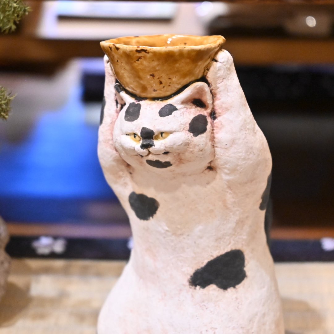 白亜器 猫徳利 とっくり 茶トラ 白亜器 猫徳利 とっくり 茶トラ 白亜器