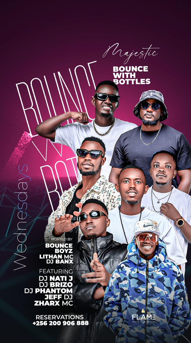 Join us every Wednesday at Club Majestic for #BounceWithBottles! 🎉 Hosted by the Bounce Boys, get ready for an epic night with an amazing lineup of DJs and MCs. Don’t miss out on the fun! 🍾🎶