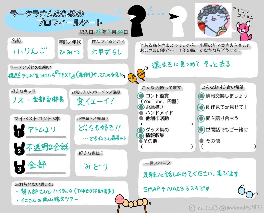 プロフシート前の消してしまったので、また書いてみました。手書きで