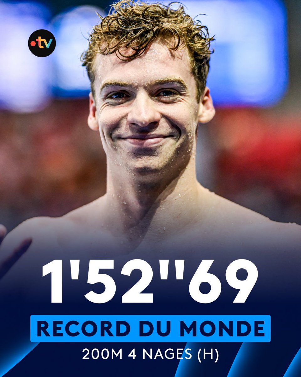 🏊 #AQUASingapore25 | 🌍 RECORD DU MONDE POUR LÉON MARCHAND !

🤯 LE FRANÇAIS SIGNE UN CHRONO STRATOSPHÉRIQUE EN 1'52''69 ET SE QUALIFIE POUR LA FINALE DU 200M 4 NAGES !