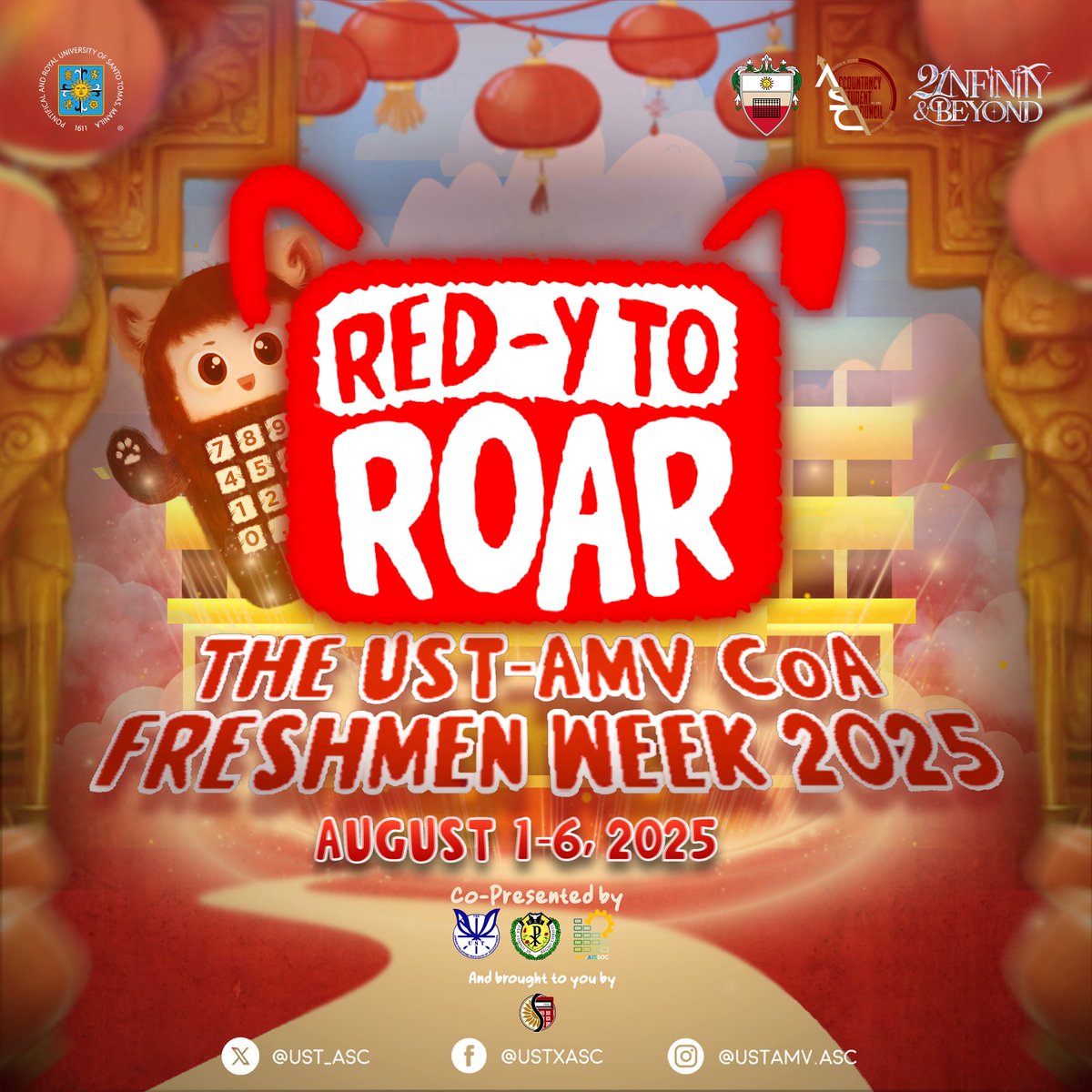 Is it Mei or is it… an AMVian? 🐼

Brace yourselves and unlock your hidden pandas as we get ready to set trends and define standards! Welcome to RED-Y TO ROAR: The UST-AMV CoA Freshmen Week 2025! 🧧

With our wit and AMVian spirit, we’re turning red in the best way possible! 🐾