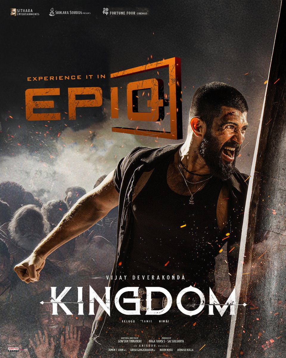 EPIQ (@epiqcinema) on Twitter photo Get ready to bow before your new hero.
When duty calls and shadows loom, a lone constable rises to restore his kingdom. #Kingdom #EPIQ #PLF
<a href="/TheDeverakonda/">Vijay Deverakonda</a> <a href="/anirudhofficial/">Anirudh Ravichander</a> <a href="/gowtam19/">Gowtam Tinnanuri</a> <a href="/ActorSatyaDev/">Satya Dev</a> #BhagyashriBorse <a href="/dopjomon/">Jomon T John</a> #GirishGangadharan <a href="/vamsi84/">Naga Vamsi</a> #SaiSoujanya
<a href="/NavinNooli/">Navin Nooli</a> Get ready to bow before your new hero.
When duty calls and shadows loom, a lone constable rises to restore his kingdom. #Kingdom #EPIQ #PLF
<a href="/TheDeverakonda/">Vijay Deverakonda</a> <a href="/anirudhofficial/">Anirudh Ravichander</a> <a href="/gowtam19/">Gowtam Tinnanuri</a> <a href="/ActorSatyaDev/">Satya Dev</a> #BhagyashriBorse <a href="/dopjomon/">Jomon T John</a> #GirishGangadharan <a href="/vamsi84/">Naga Vamsi</a> #SaiSoujanya
<a href="/NavinNooli/">Navin Nooli</a>