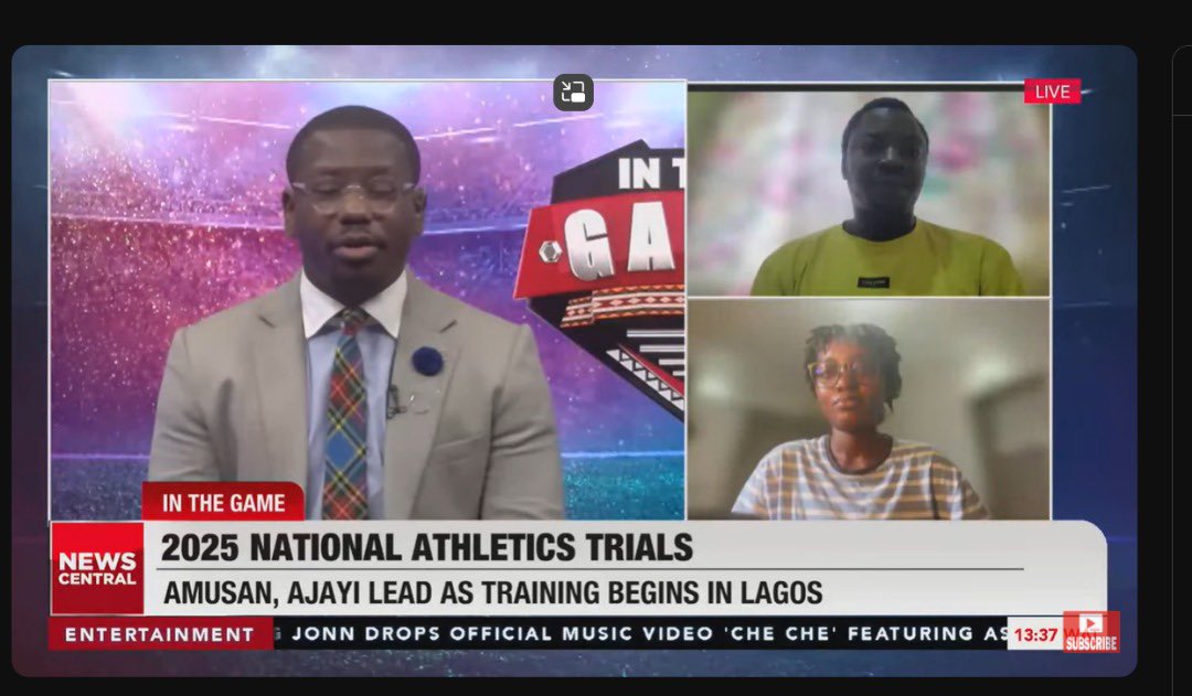 Guess who spoke on TV today🫣still can’t believe it. Thank you Jesus!! 

COME ONE COME ALL TO YABATECH, LAGOS THIS WEEKEND FOR NATIONAL TRIALSSS
