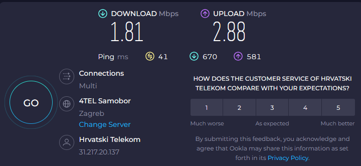 Shoutout to <a href="/TMobile/">T-Mobile</a> for the digital detox I never asked for. 🤣 These are the speeds on the Croatian coast! 🔝