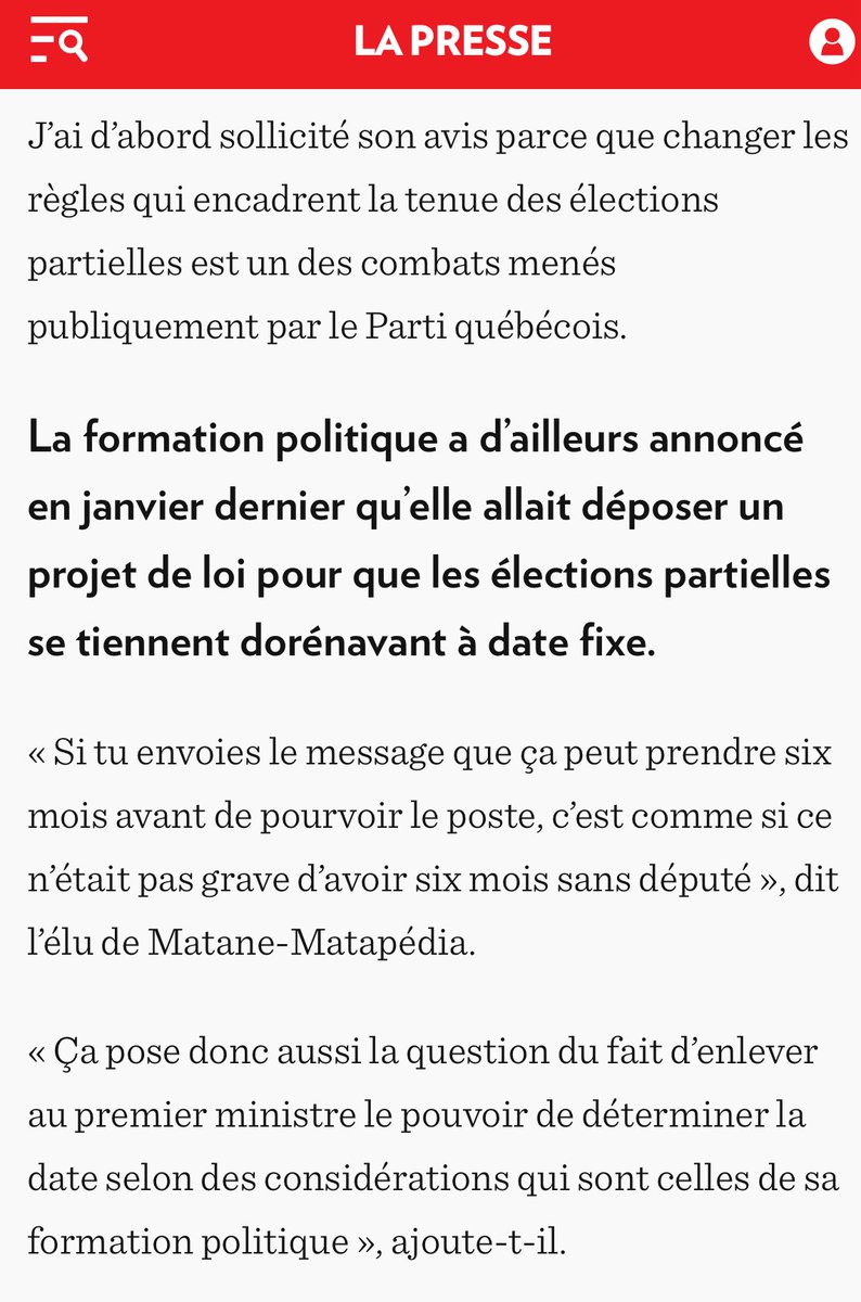 Excellent plaidoyer de <a href="/PascalBerube/">Pascal Bérubé</a> pour la tenue des élections partielles à date fixe.👇🏼
lp.ca/1bywsD?sharing…