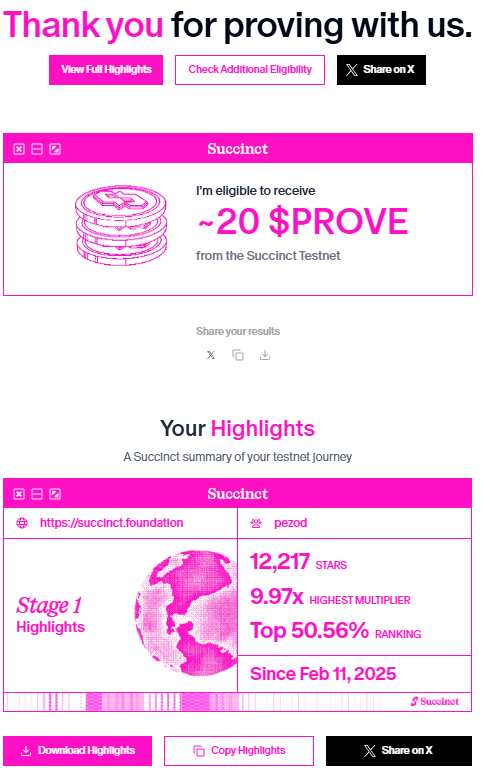 numeroprive10's tweet photo. Check out my highlights from the @SuccinctLabs Testnet! https://t.co/mAXd4DrdTX