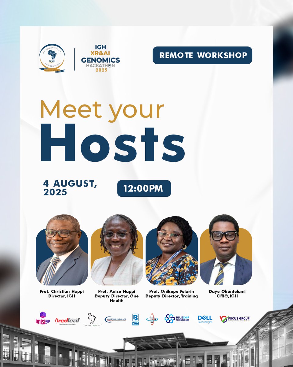 Hackathon Starts in 4 Days! 

This is your reminder: if you haven’t registered yet, now’s the time!
Applications close in 2 days!

👉 Register here: ighresearch.org/hackathon/

The hosts and the entire team can’t wait to welcome you! 

#acegid #IGH #XR #AI #Genomics #hackathon