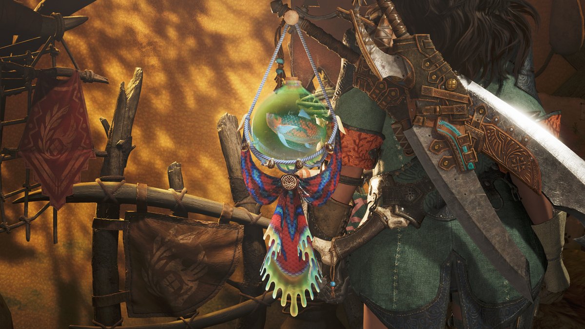 monsterhunter's tweet image. Show Arch-tempered Uth Duna there's always a bigger fish in the latest Free Challenge Quest, "The Daunting Downpour", to earn up to three pendants based on your highest ranking!

🥇 14'00"00
🥈 20'00"00
🥉 50'00"00

🐟 Pendants will be distributed at a later date 🐟