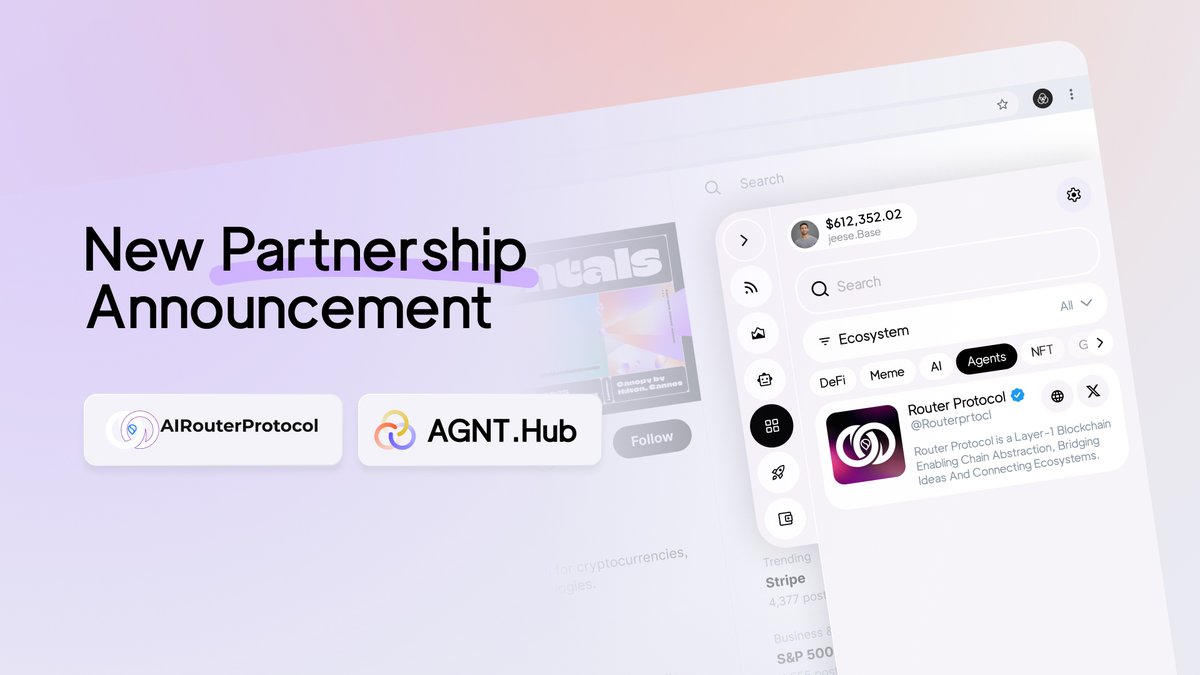 agnt_hub's tweet image. New Partnership & AGNT Connect Listing – @Routerprtocl joins the AGNT Hub ecosystem!
Router Protocol is a Layer-1 Blockchain Enabling Chain Abstraction, Bridging Ideas And Connecting Ecosystems.
It operates through a decentralized mesh of nodes registered on-chain. Devices and…