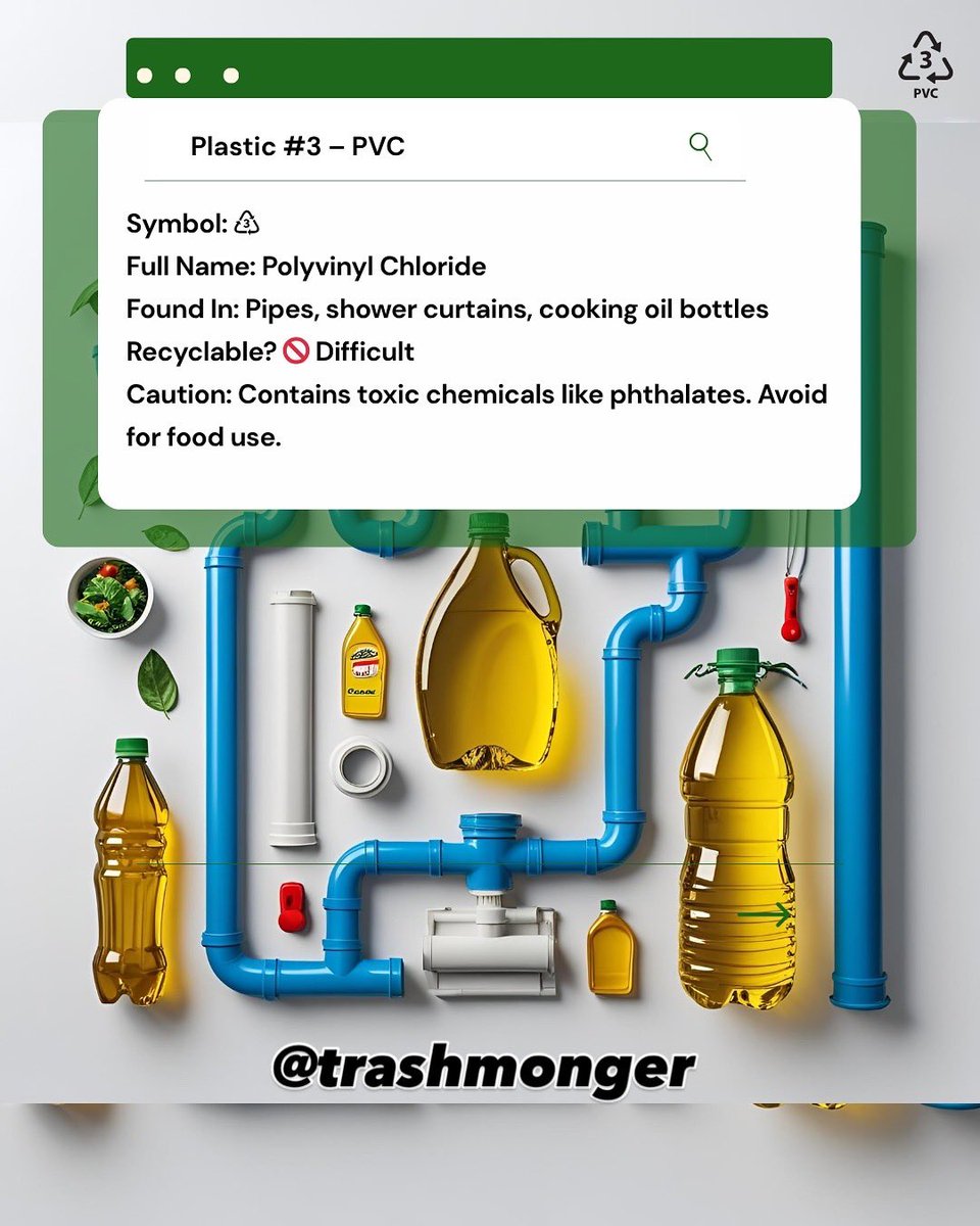 Ever wondered what the triangle + number on your plastic bottle means?
It tells you the plastic type &amp; if it's recyclable. ♻️
PET &amp; HDPE = ✅
PVC &amp; Styrofoam = 🚫
Learn to #SortAtSource &amp; protect the 🌍

#TrashMonger #PlasticPollution #RecycleRight 
#recyclingsigns
