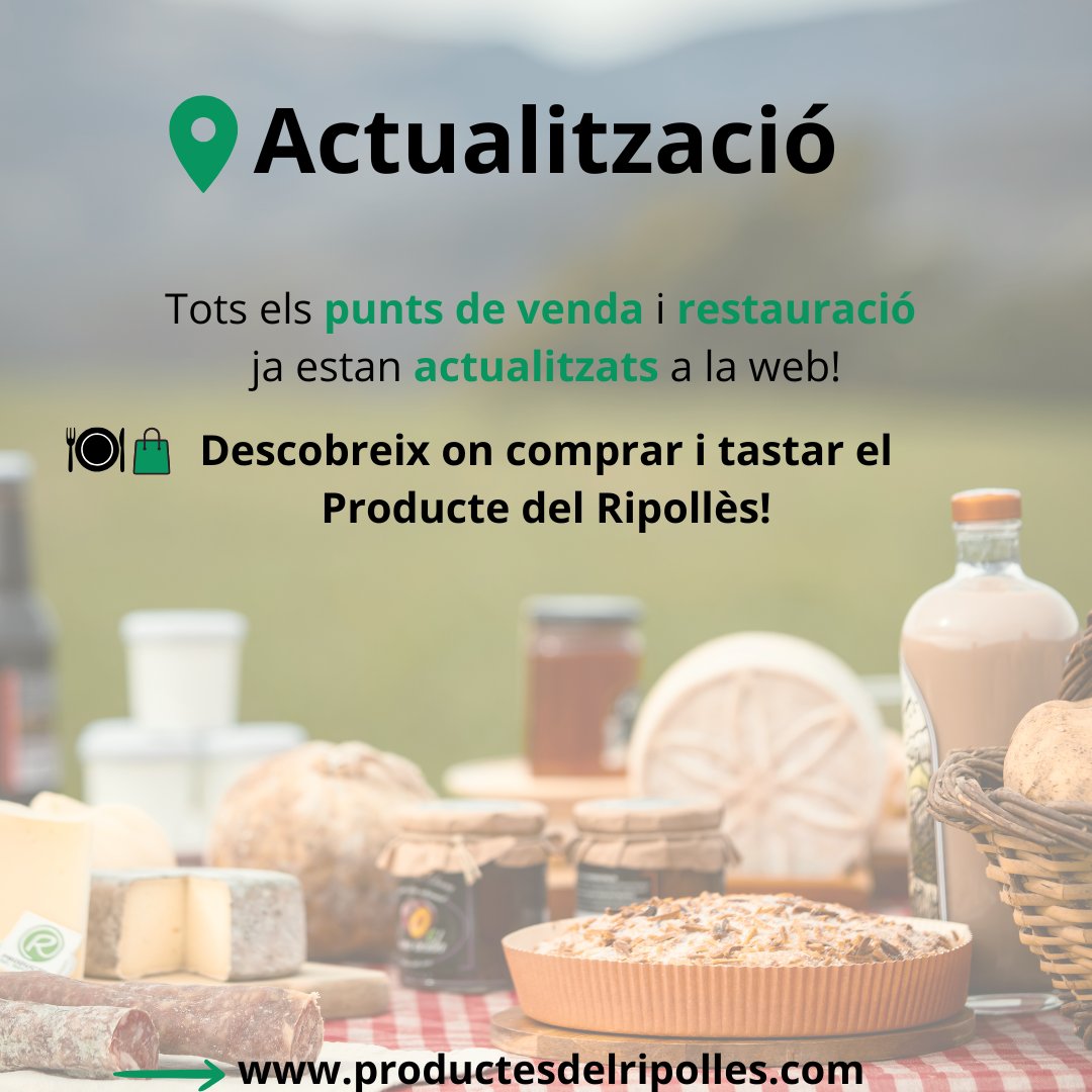 Hem actualitzat els punts de venda 🛍️i de restauració 🍽️!

Visita'ns! 

👉 productesdelripolles.com