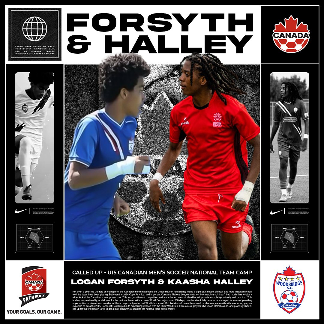 Huge congrats to Kaasha Halley and Logan Forsyth for their U15 Canadian National Team Camp call-up! 🇨🇦⚽️ 

Your dedication and hard work have brought you here. Shine at the CONCACAF Championships! 🏆 

#CONCACAFChampionships #TeamCanada #RisingStars #SoccerDreams
