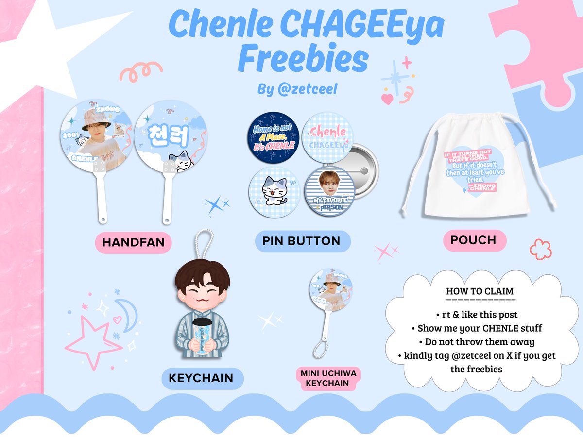 ₍^. .^₎⟆  Freebies Chenle X CHAGEE Indonesia 
    ╰┈➤ by <a href="/zetceel/">𝓯𝓪𝓷𝓴</a> 

retweets &amp; likes are very appreciated! ヽ(>∀<☆)ノ:･ﾟ

📍Gandaria City Mall
🗓️ August 2nd, 2025

#CHENLExINACHAGEE