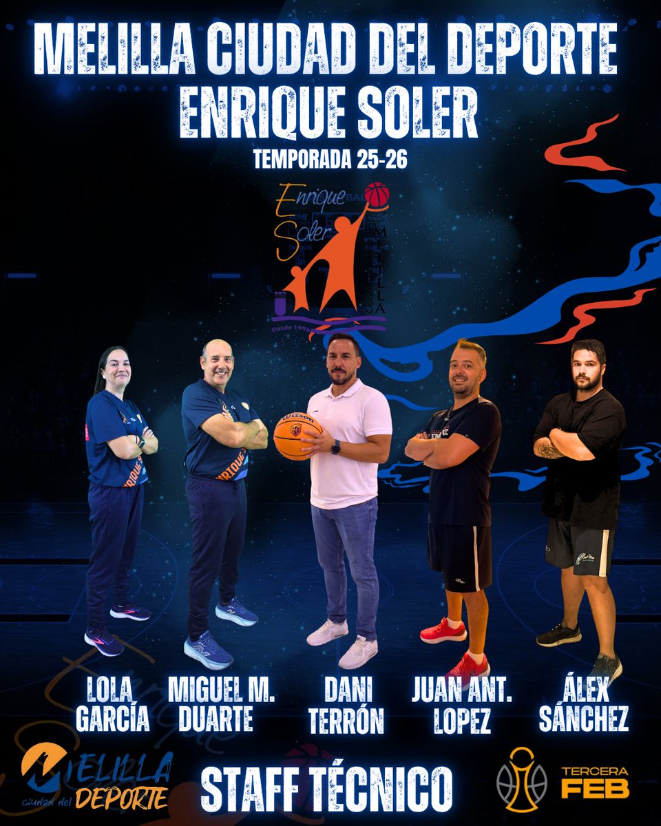 Definido el cuerpo técnico del Melilla Ciudad del Deporte Enrique Soler para la Temporada 25-26.

Noticia completa:  cdenriquesoler.clupik.app/es/news/defini…