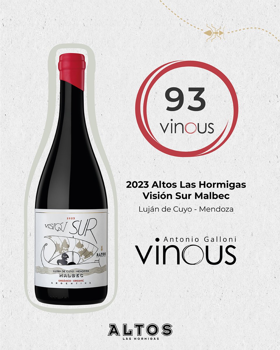 🥇 Nuestro nuevo Malbec Visión Sur fue premiado con 93 puntos por Vinous Media 🙌🏻

#VisionSur #Malbec #LujandeCuyo