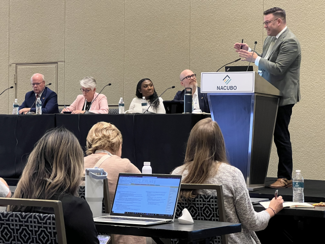 John Barnes (@chaka95) on Twitter photo This week at the NACUBO Annual Meeting in National Harbor, MD, <a href="/GrantThorntonUS/">Grant Thornton</a> leaders Matt Unterman and Rick Strasser took the stage to host insightful panel discussions with top voices in higher education. This week at the NACUBO Annual Meeting in National Harbor, MD, <a href="/GrantThorntonUS/">Grant Thornton</a> leaders Matt Unterman and Rick Strasser took the stage to host insightful panel discussions with top voices in higher education.