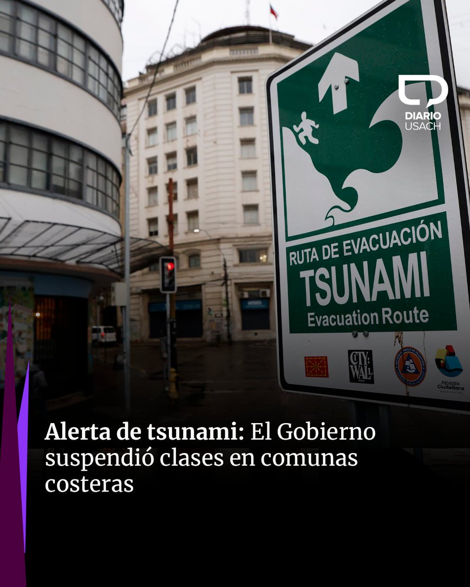 🟣Alerta de #Tsunami: El Gobierno suspendió clases en comunas costeras
diariousach.cl/alerta-de-tsun…

📌Además, el Presidente Boric hizo un llamado a la calma e indicó que las autoridades estarán informando los pasos a seguir. La emergencia se decretó tras el terremoto 8.8 que afectó