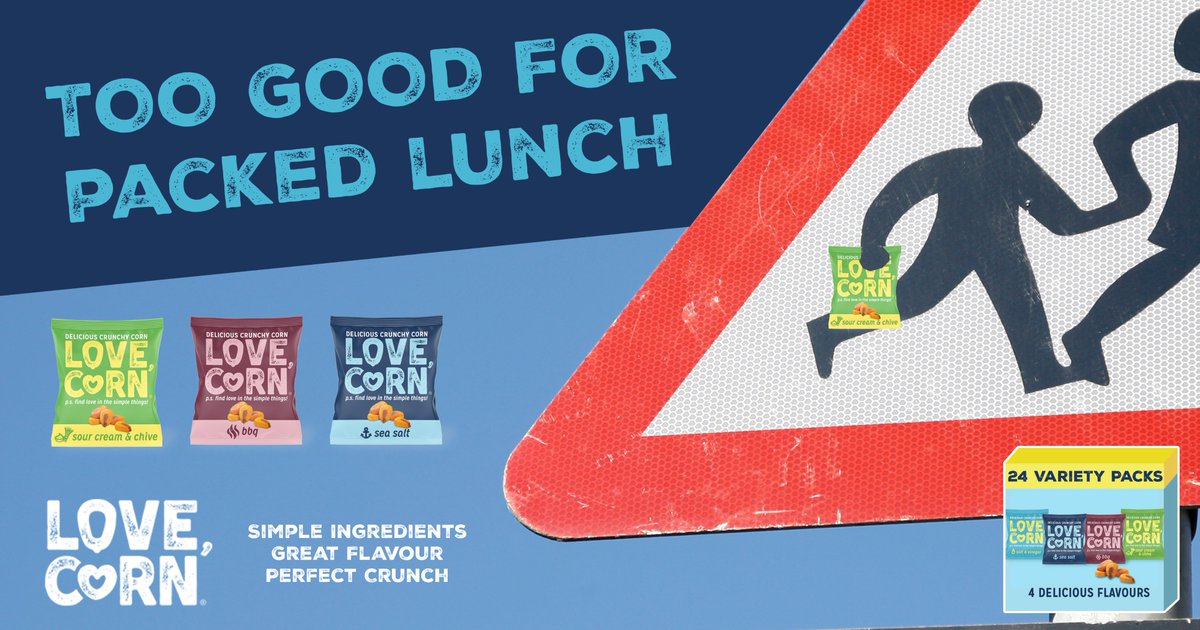 One Minute Brief of the Day: Create posters that show why LOVE CORN is the ultimate lunchbox upgrade — the crunchy, delicious, better-for-you snack that kids love...
@LoveCorn_Snacks
#LoveCorn
<a href="/OneMinuteBriefs/">One Minute Briefs ⏱️</a>