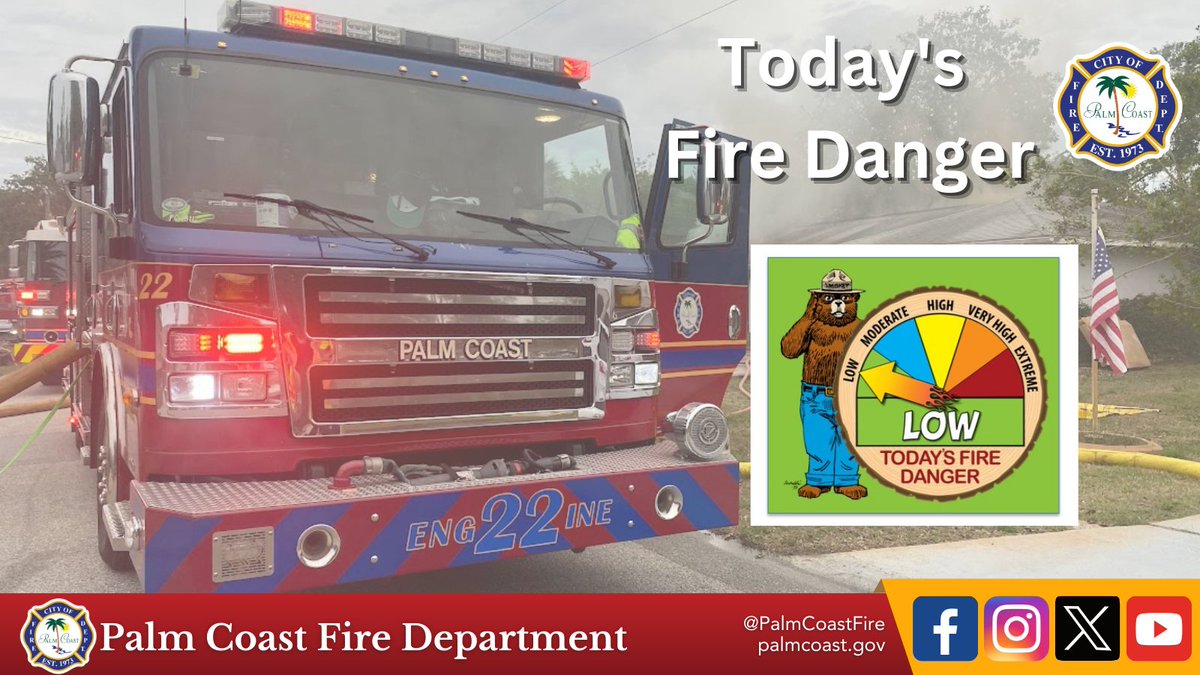 Wednesday, July 30, 2025.  The Wildfire Danger Level is LOW.  The Keetch-Byram Drought Index is 194.  Learn more on how you can help reduce wildfires:  palmcoast.gov/emergency/wild…