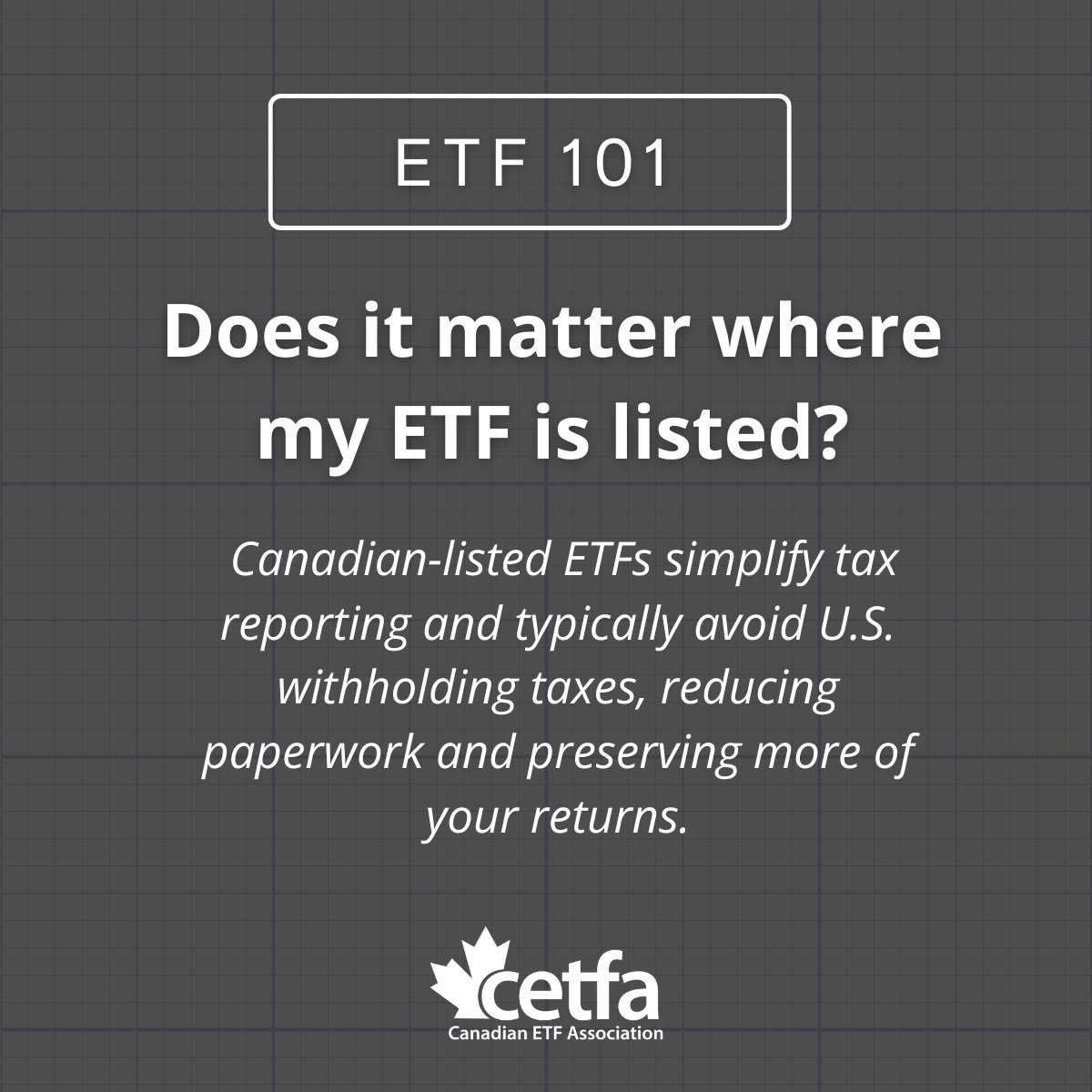 Canadian ETFs typically offer CAD pricing, local regulatory protections, and simpler tax reporting.
Important considerations as you build a portfolio that fits your needs.

#Investing #CETFA