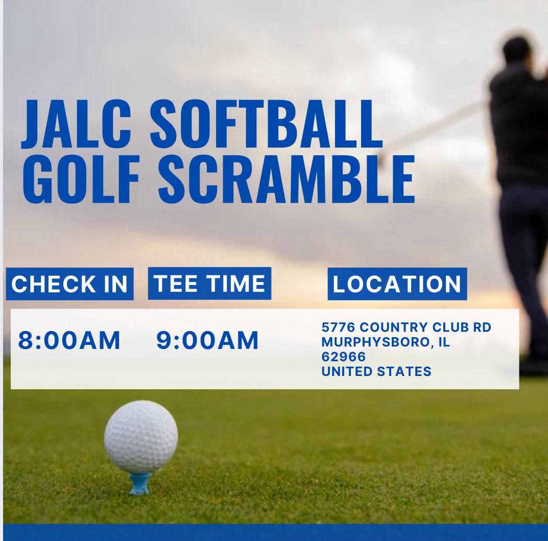‼️FRIDAY IS THE DAY‼️ Just a couple of reminders: Jackson County Country Club is ready is host the Annual John A Logan College Softball Golf Scramble. See you there!