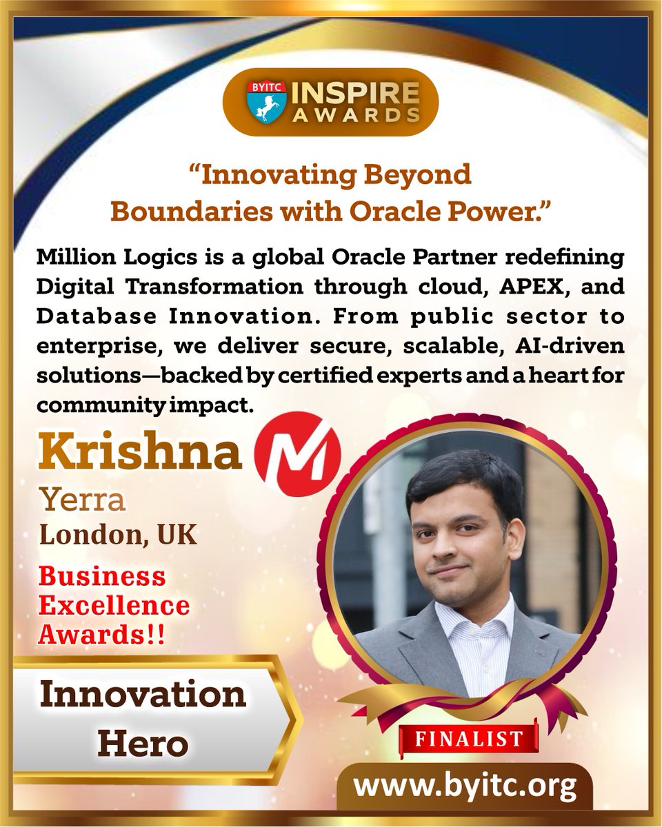 BYITC Business Excellence Awards 2025 Finalist Announcement

Learn more about the BYITC Business Excellence Awards 2025:

byitc.org/business-excel…

#BYITC
#Supermaths
#MillionLogics
#InnovationHero
#FutureReady
#InspiringInnovation