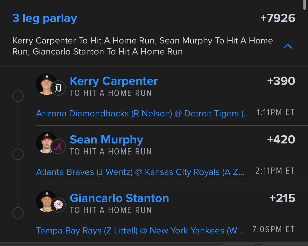 3 Leg Dinger Parlay

Good Luck If Tailing🍀