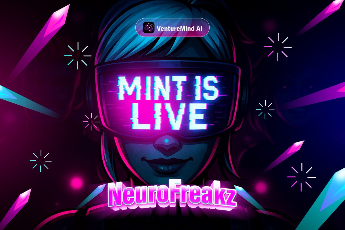 VentureMind AI (@venturemindai) on Twitter photo The mint is LIVE.
<a href="/NeuroFreakz/">NeuroFreakz</a> NFTs, your gateway to owning a piece of the Agentic future.
Each one unlocks access to VentureMind’s evolving AI ecosystem.
Now live!
Join the future, link in comments The mint is LIVE.
<a href="/NeuroFreakz/">NeuroFreakz</a> NFTs, your gateway to owning a piece of the Agentic future.
Each one unlocks access to VentureMind’s evolving AI ecosystem.
Now live!
Join the future, link in comments