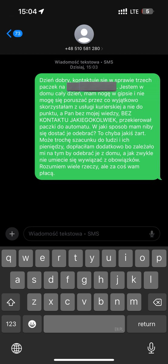kurierzy dpd to cwele, dopłaciłam za dostawę do drzwi dodatkowo, bo mam nogę w gipsie i nie mam jak wyjść a oczywiście skurwysyn jebany wszystkie paczki przekierował sobie do automatu pod pretekstem, że mnie nie było XDD obyś się zjebie w gacie zesral.
tak, musiałam napisać sms,