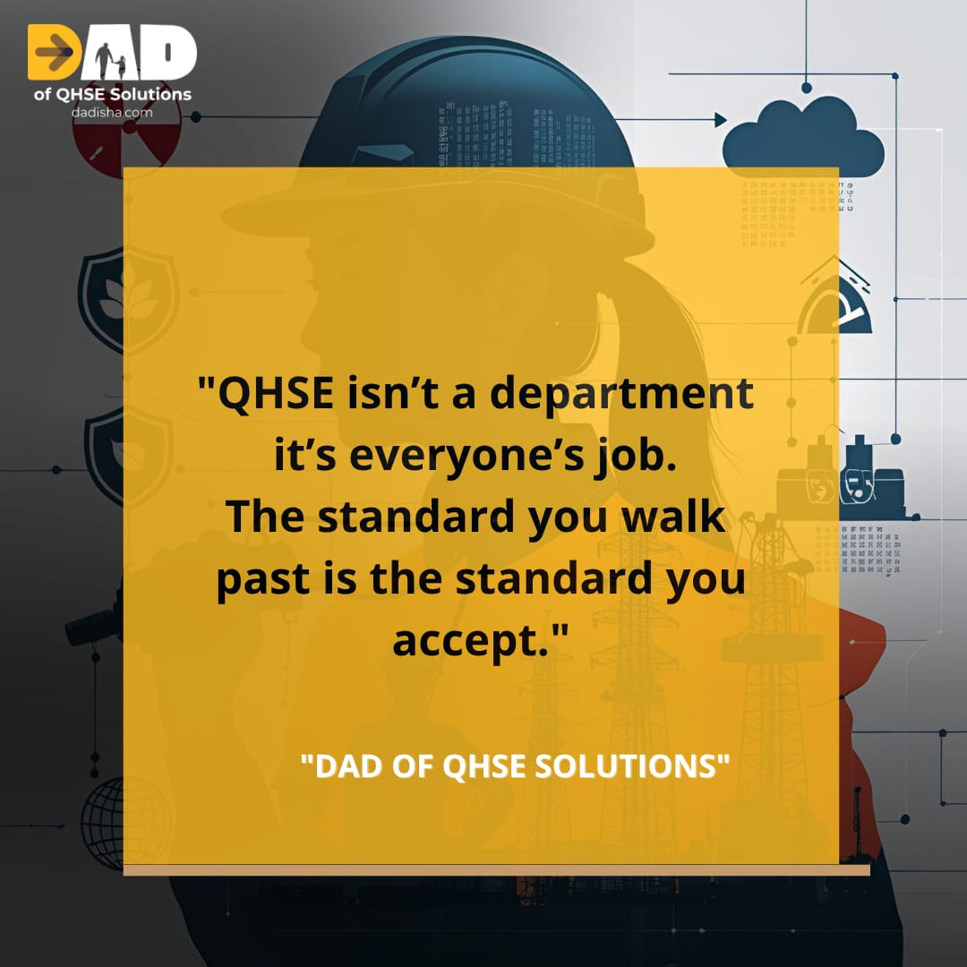 QHSE isn’t a department—it’s everyone’s responsibility. 👷‍♂️💡
 The standard you walk past is the standard you accept.
Lead by example. Raise the bar.
#QHSE #HSE #SafetyCulture #WorkplaceSafety #SafetyFirst #AlwaysKeep #HSEManager #ZeroHarm #BehaviorBasedSafety #Leadership