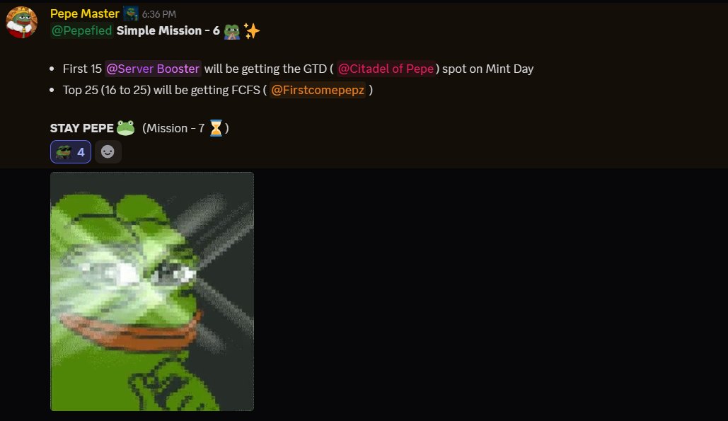 Someone mentioned that getting WL is difficult? 

Hold my Pepe 🧑‍🤝‍🧑🐸 

More missions will be coming up soon... (⌛)

STAY PEPE 🐸