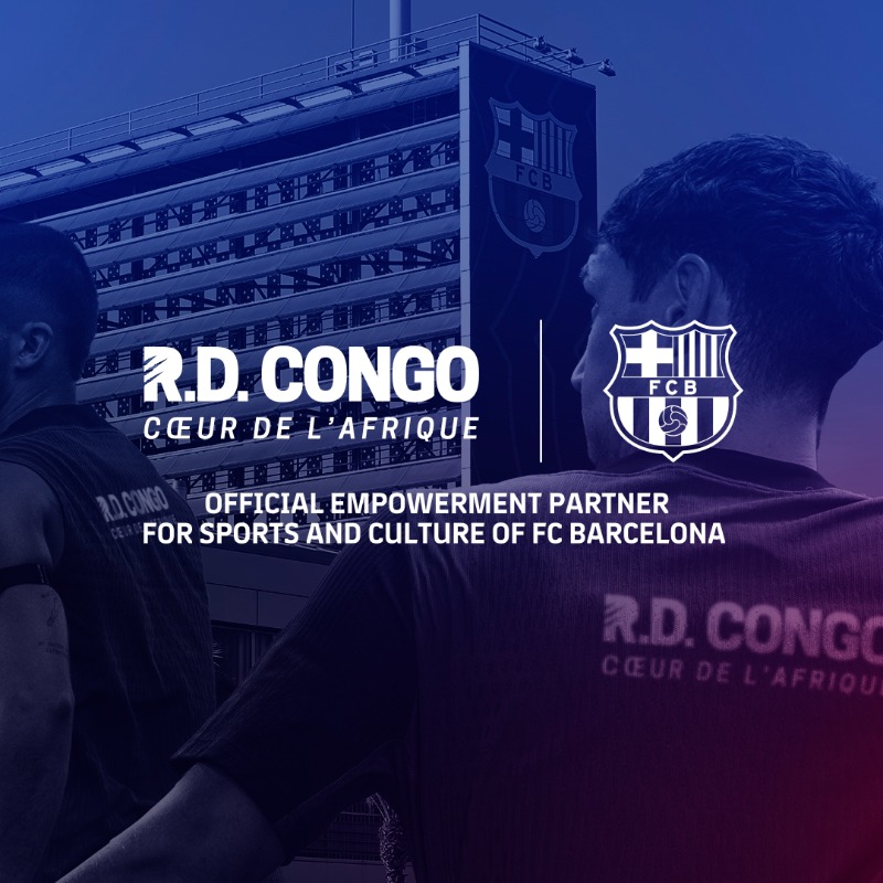 FCBarcelona's tweet photo. FC Barcelona and the Government of the Democratic Republic of Congo @MinSport_Loisir partner to promote culture and innovation in sports in the African country.