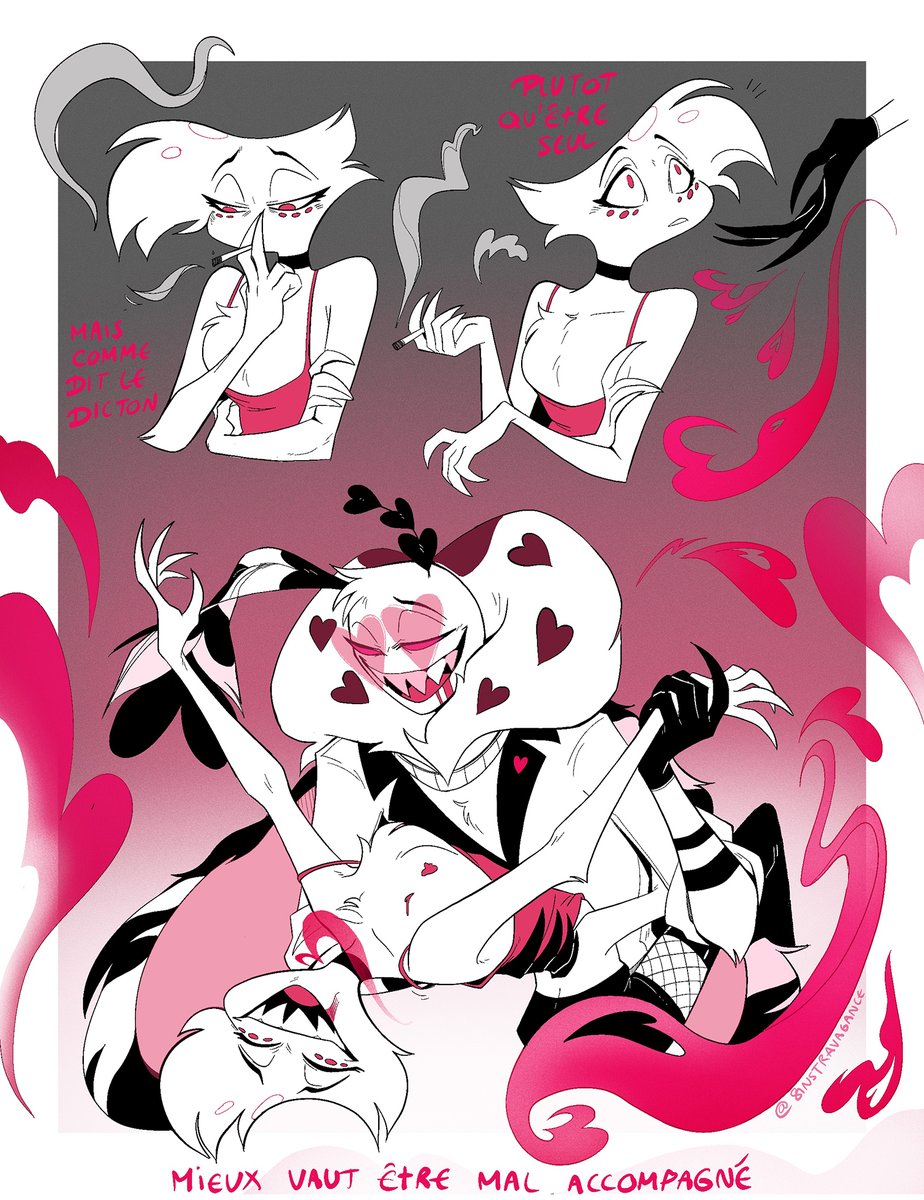 Dancing with the Devil #Valangel

Lyrics are from Ma meilleure ennemie by Pomme &amp; Stromae - translation would be something like " And as the saying goes, rather than being alone I prefer bad company "