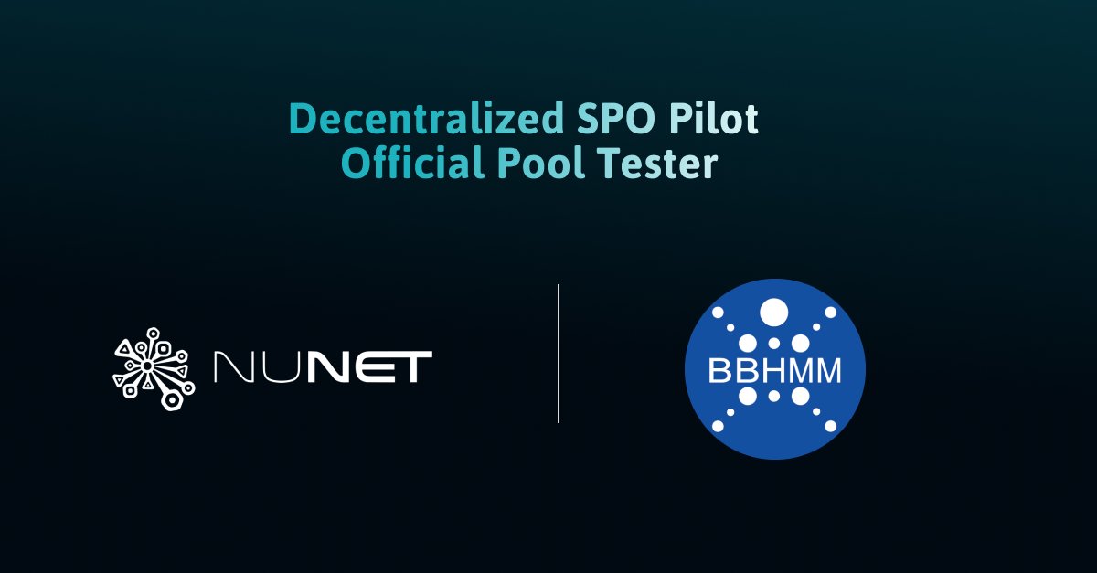 We’re excited to have <a href="/BBHMM_Stake/">BBHMM | ☔️ | ADA | WMT | IAG | RSN | AF | Tosidrop</a> working with us to pioneer decentralized Cardano node deployment! 🌟

Mainnet deployment coming soon 👀 

Big thanks to BBHMM for all their efforts 💙

Heading to <a href="/RareEvo/">Rare Evo: A Blockchain Event</a> ? Stop by the #NuNet booth to find out how to get your pool running on