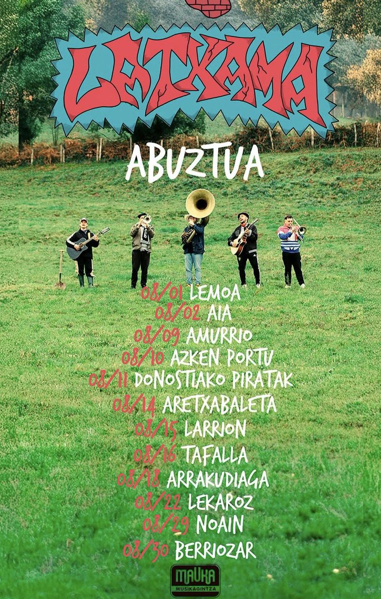 Conciertos de la formación latxama, mes de agosto.